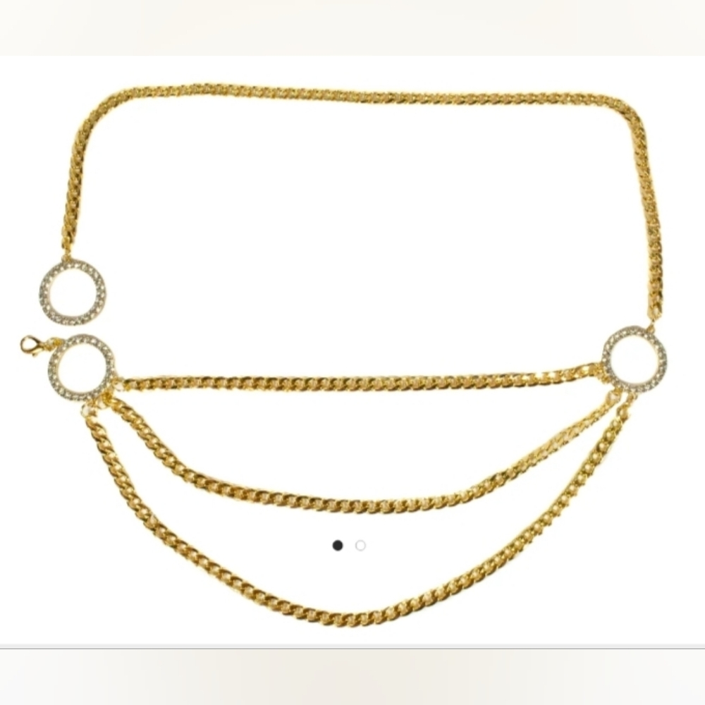 Gold chain and crystal belt